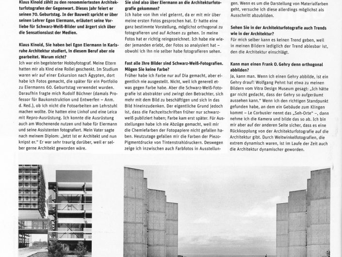 Klaus Kinold. Ausstellung im Architekturmuseum München