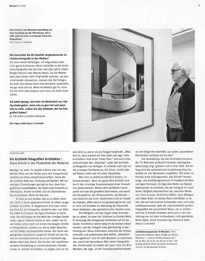 Klaus Kinold. Ausstellung im Architekturmuseum München